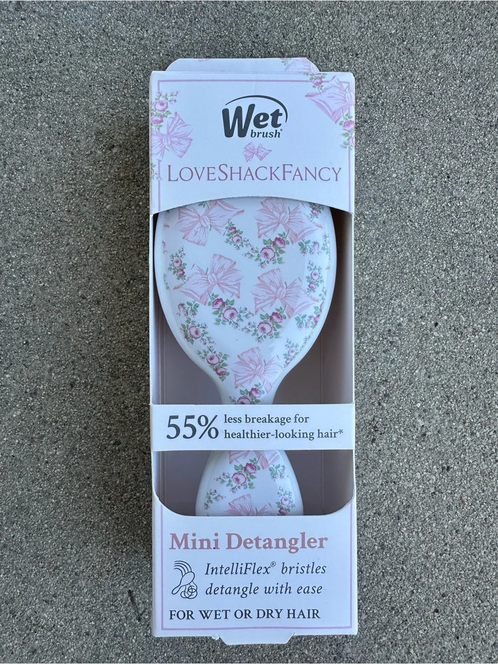 LoveShackFancy x Wet Brush in Rosa Beaux Mini Shine detangling hairbrush